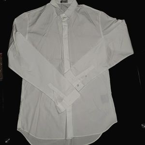 Men's White Dior Long Sleeves Dress Shirt